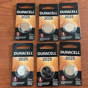 Duracell Coin 2025 batteries. 6 packs. New